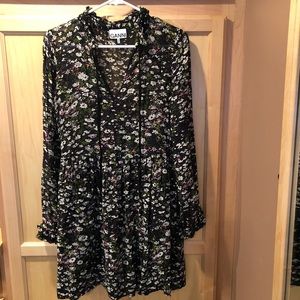 Gianni Black Floral Georgette Dress